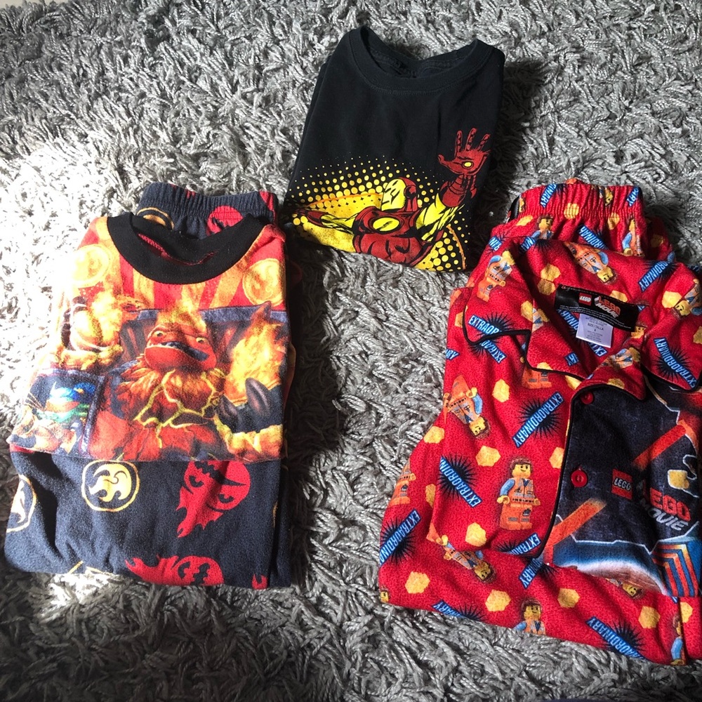 Boys size 8 pajama set lot bundle and shirt LEGO